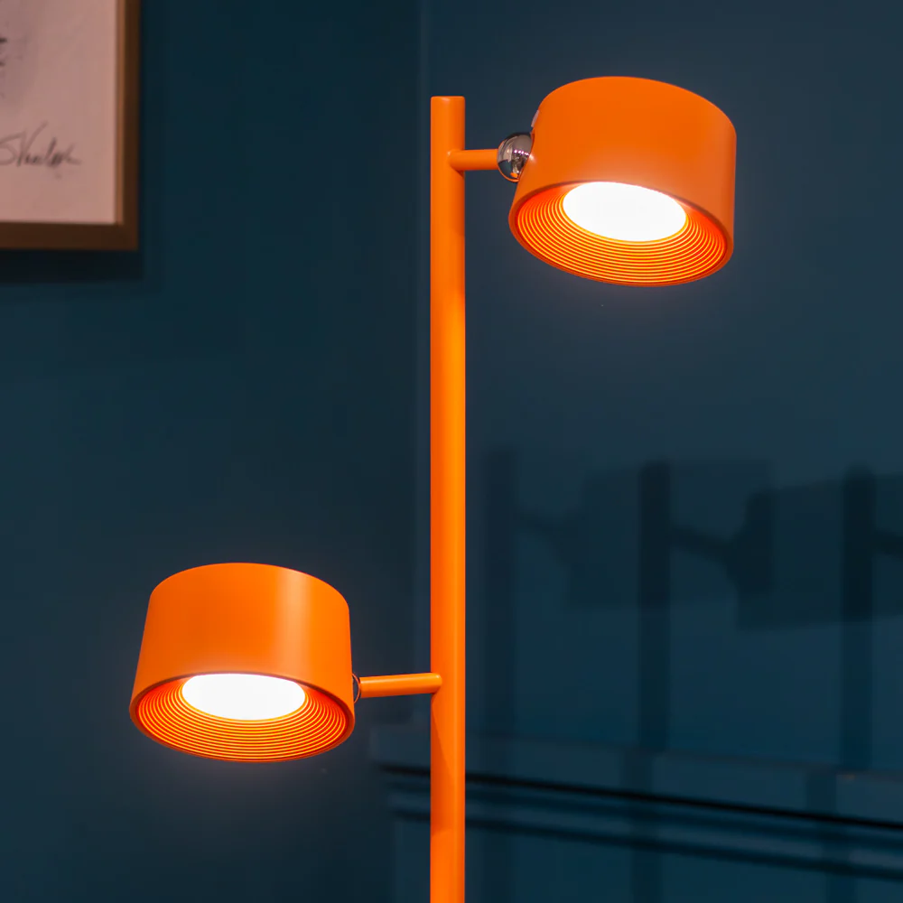 Cosmo USB Rechargeable Floor Lamp – Modern Orange Floor Lamp - Image 2