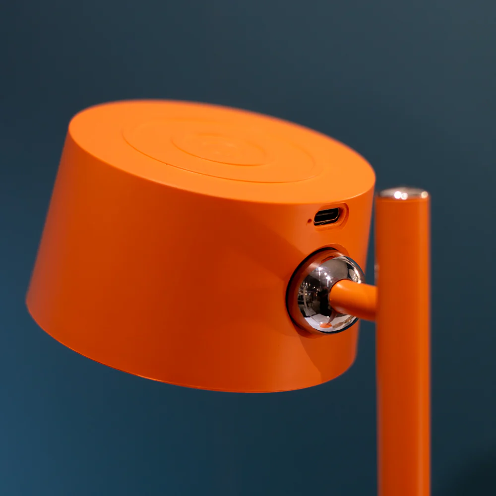Cosmo USB Rechargeable Table Lamp – Modern Orange Desk Lamp - Image 4