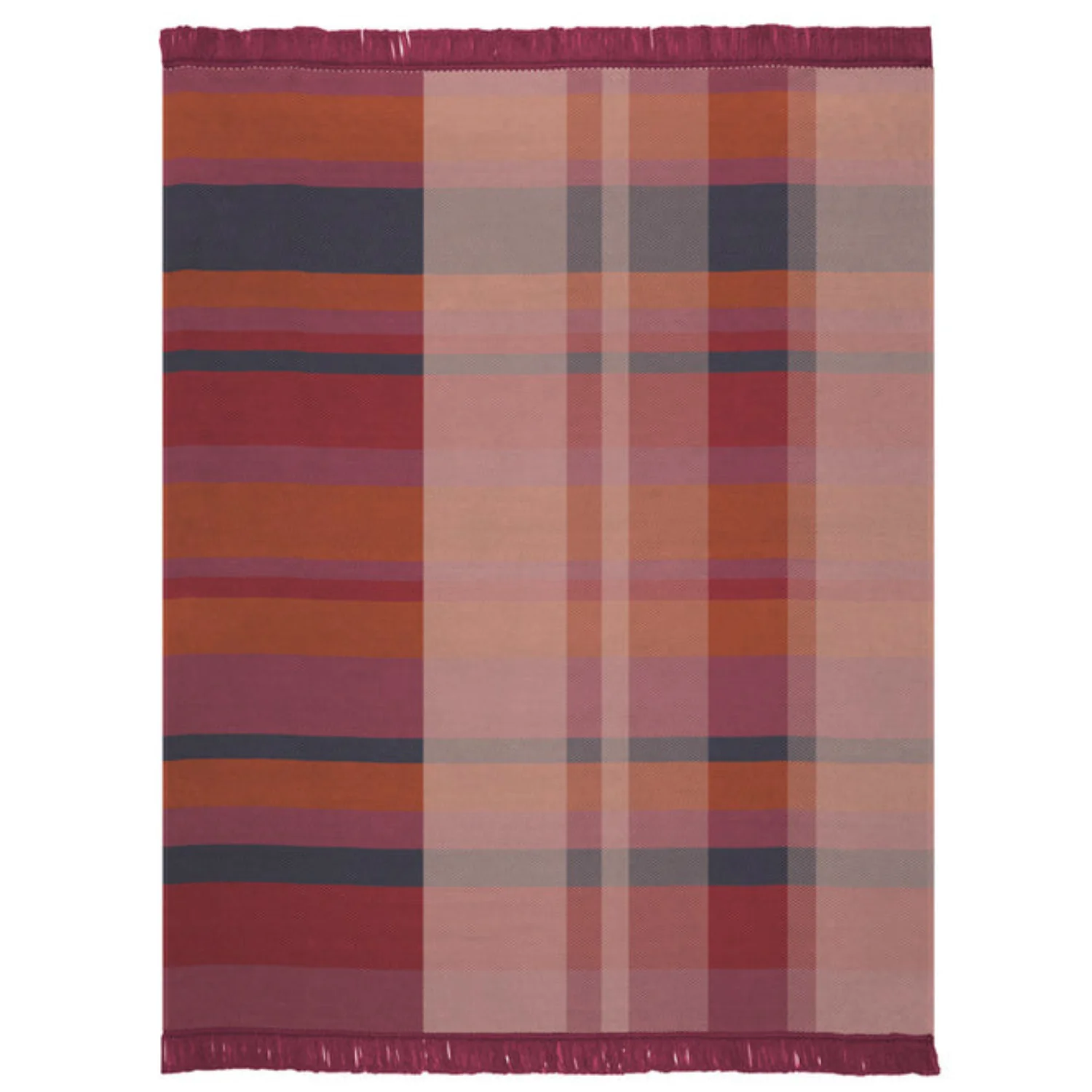 Cotton Rich Oversized Check Throw 140X180cm Plum - Stylish Home Decor Blanket - Image 3