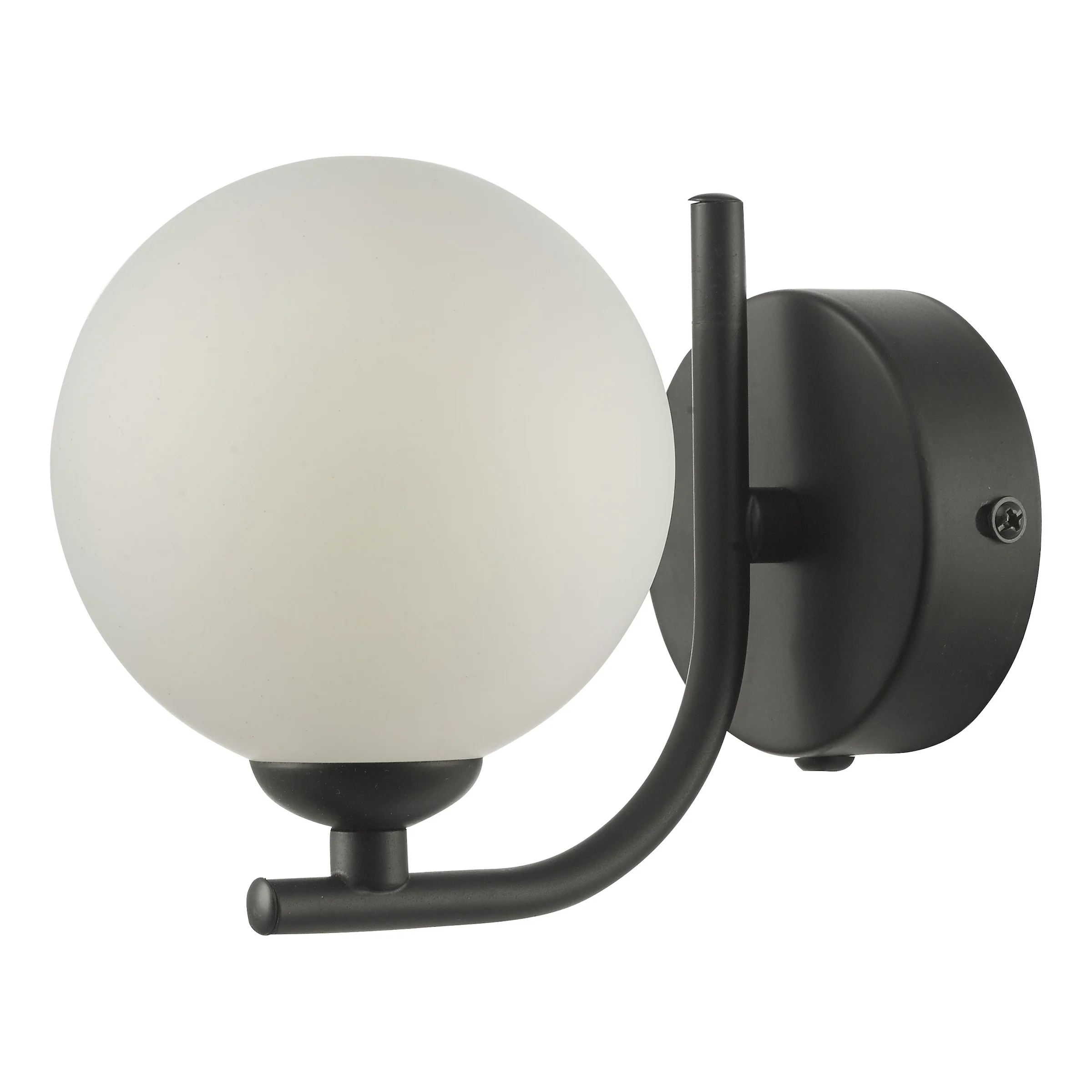 Cradle 1 Light Wall Light Black With Opal Glass - Lighting Collection - Image 3
