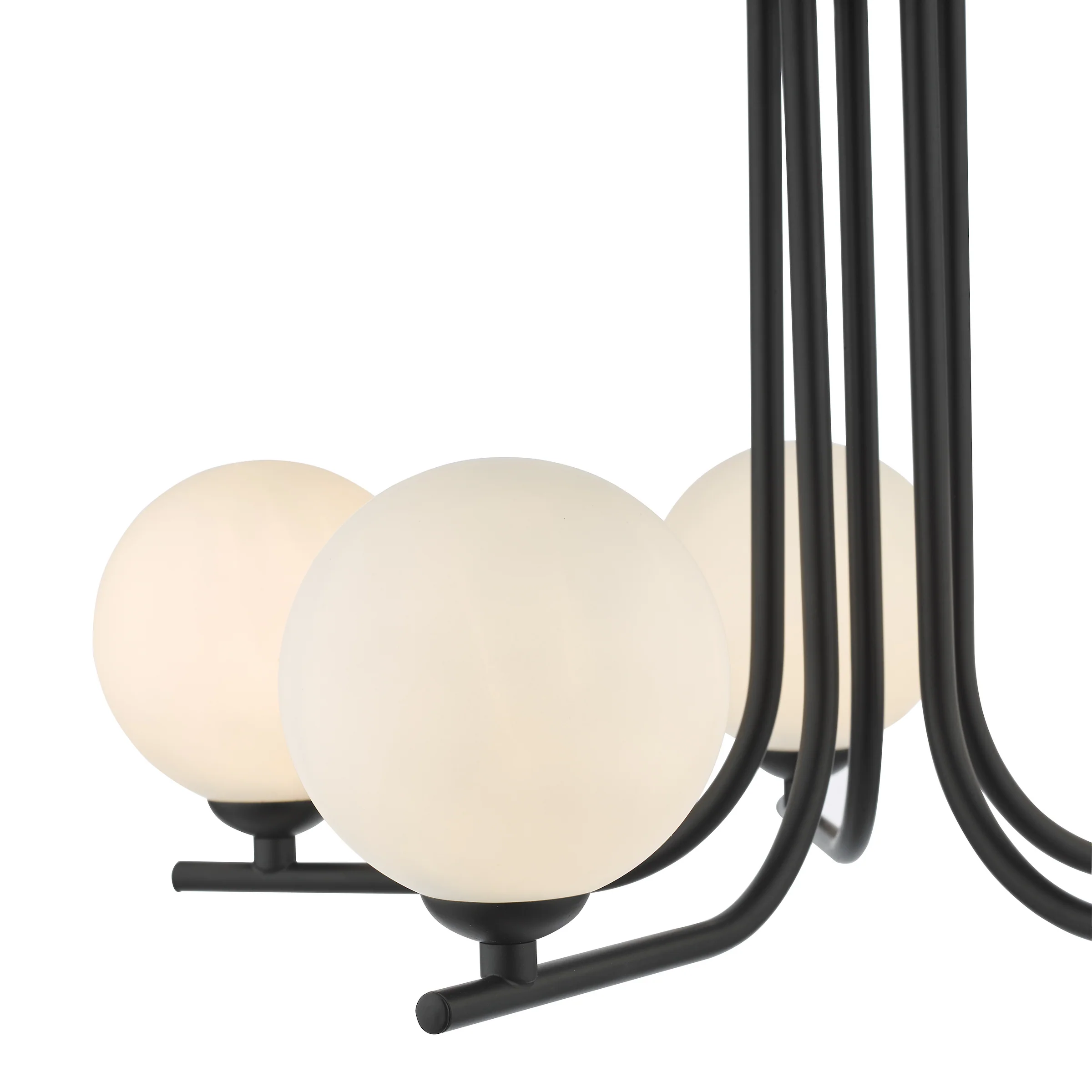 Cradle 5 Light Semi-Flush Black/Opal Glass - Ceiling Lighting Collection - Image 4