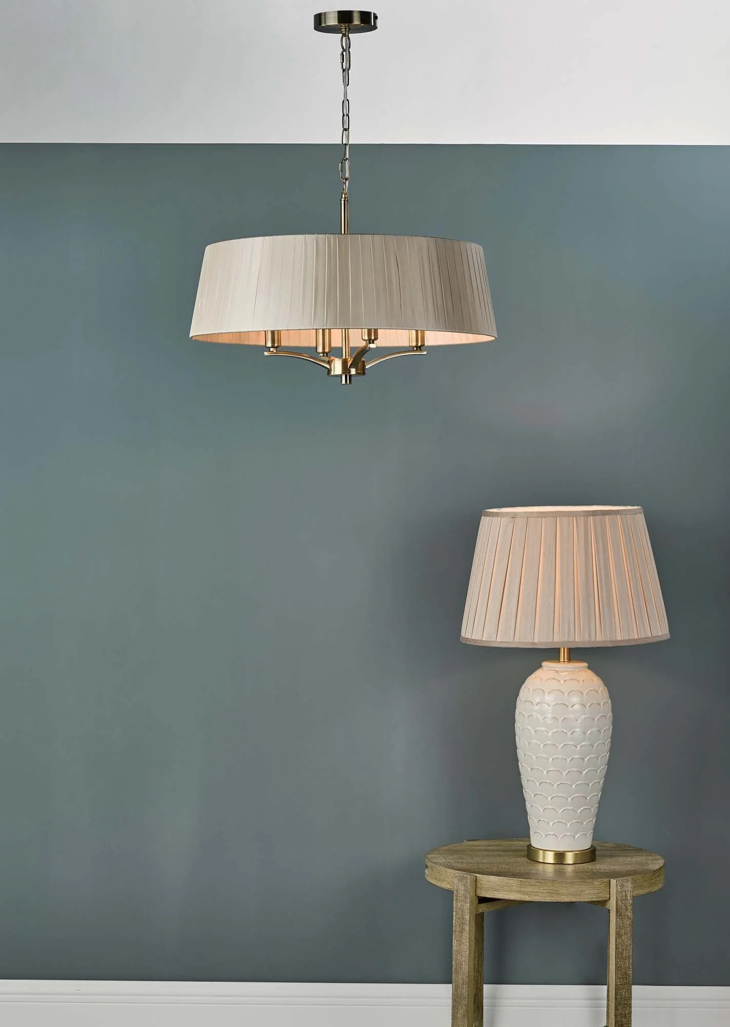 Cristin 4 Light Pendant - Antique Brass Lighting Collection - Image 3