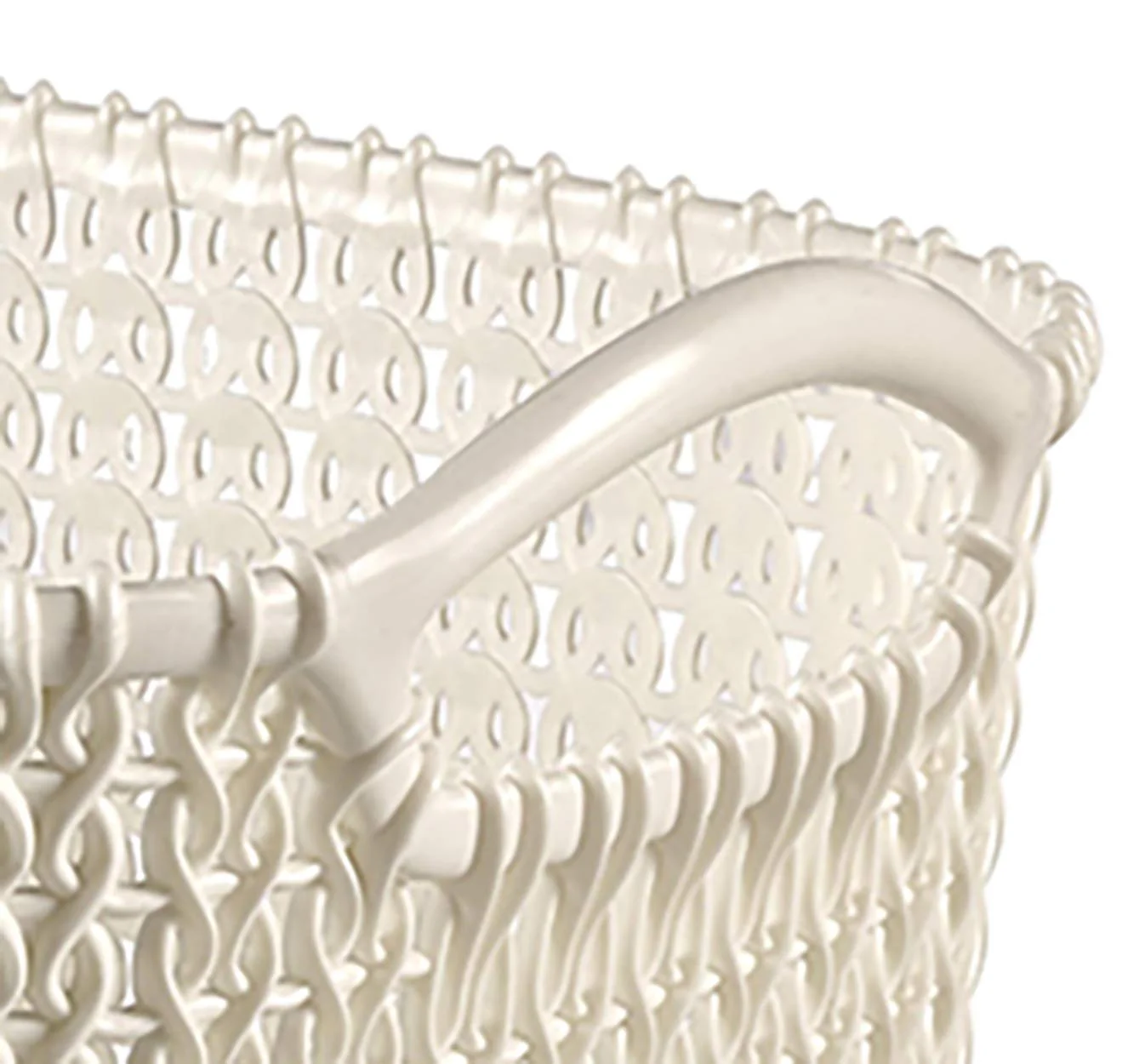 Curver Knit Rectangular Storage Basket  Oasis White - Image 4