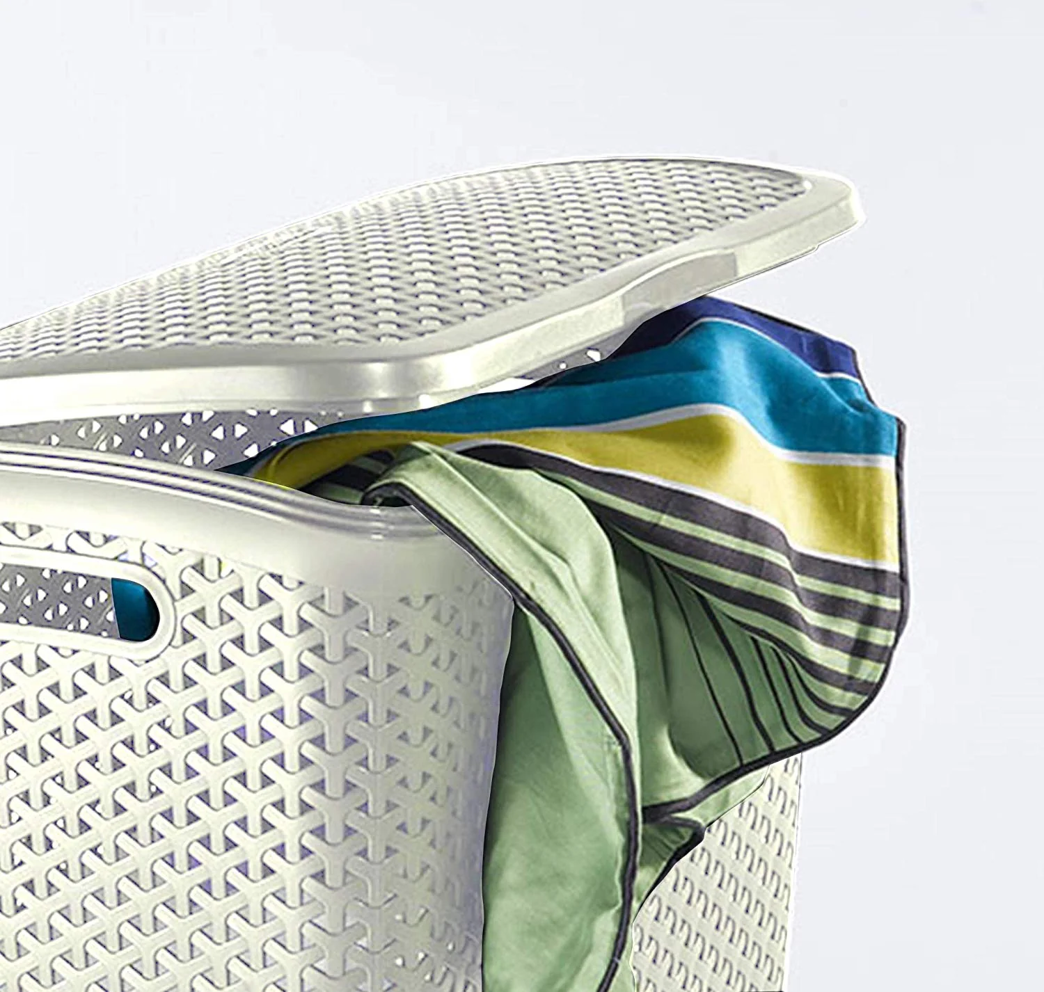 Curver My Style Rattan Effect Laundry Hamper - Image 5