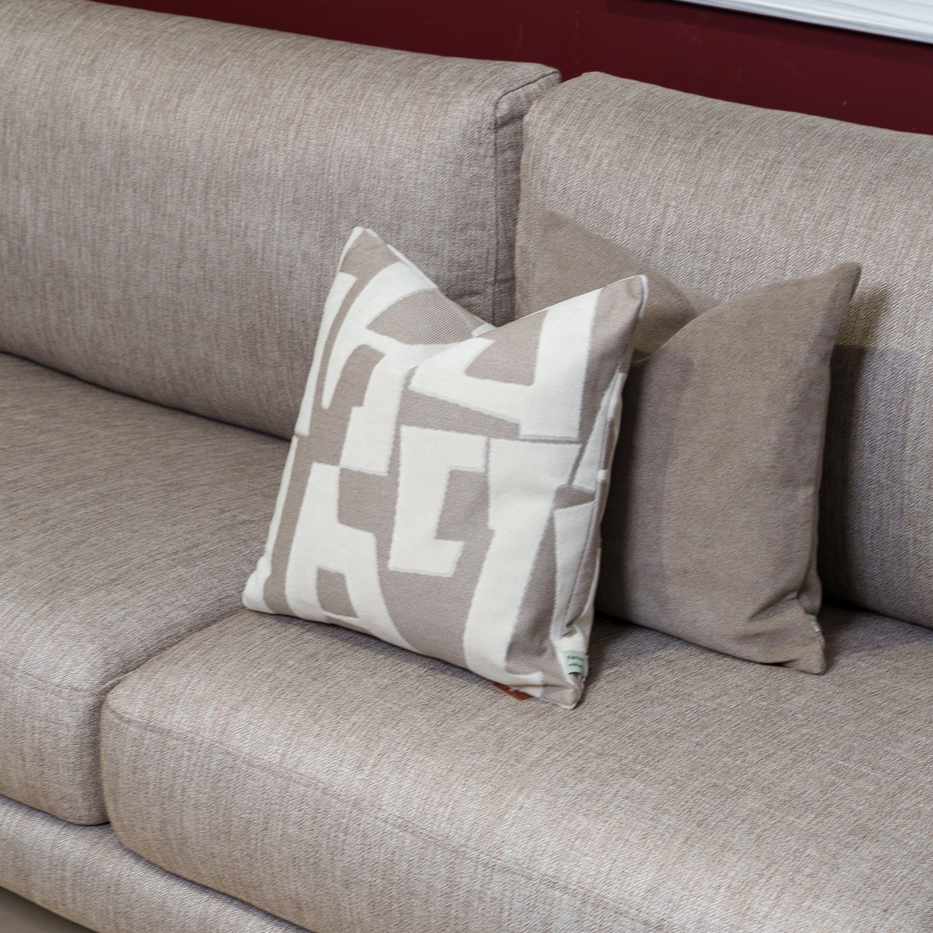 Cushion F+H Studio Solara Taupe 45x45cm - Cushion for Living Spaces - Image 2
