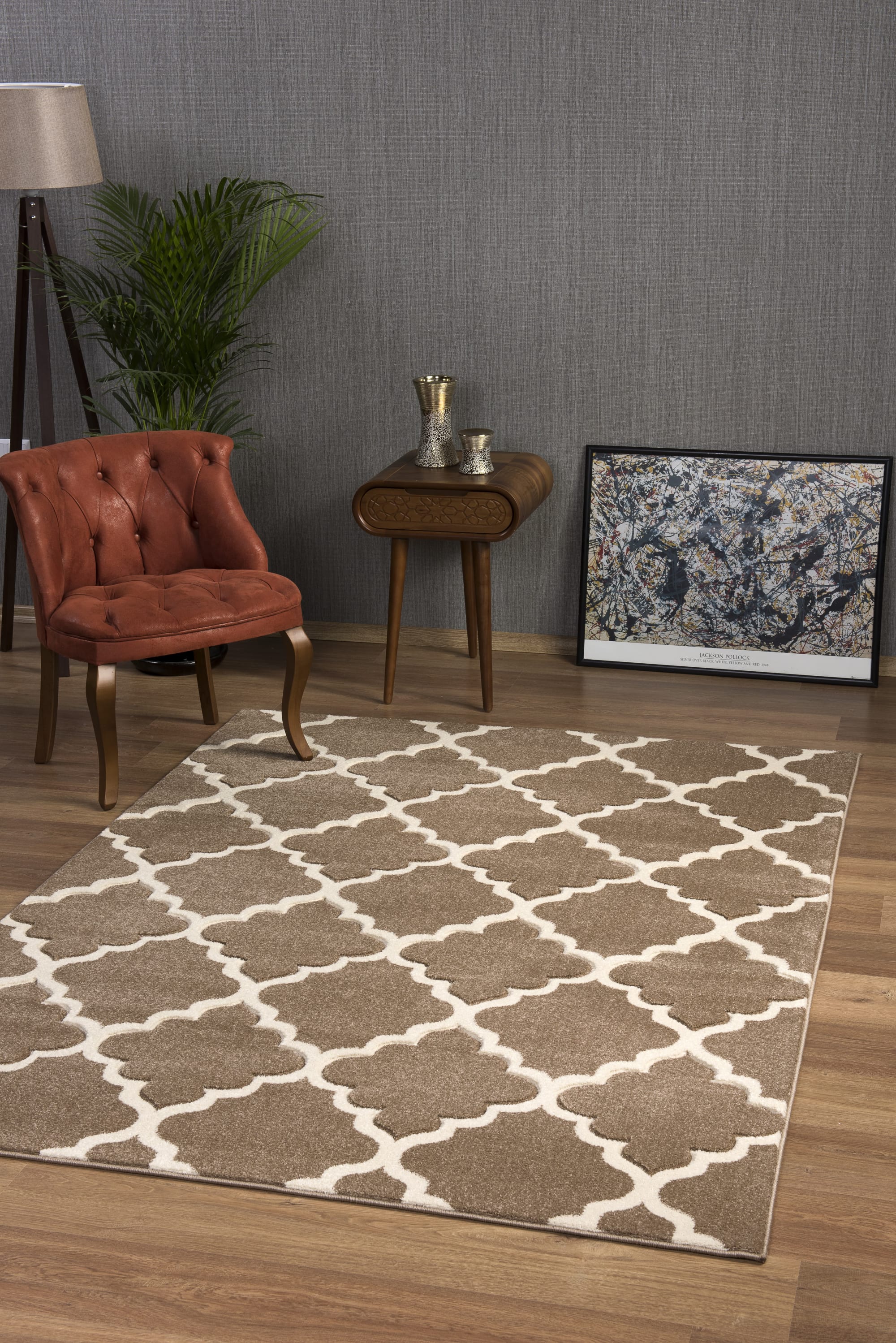 Darcy Geometric Rug Beige - Image 3