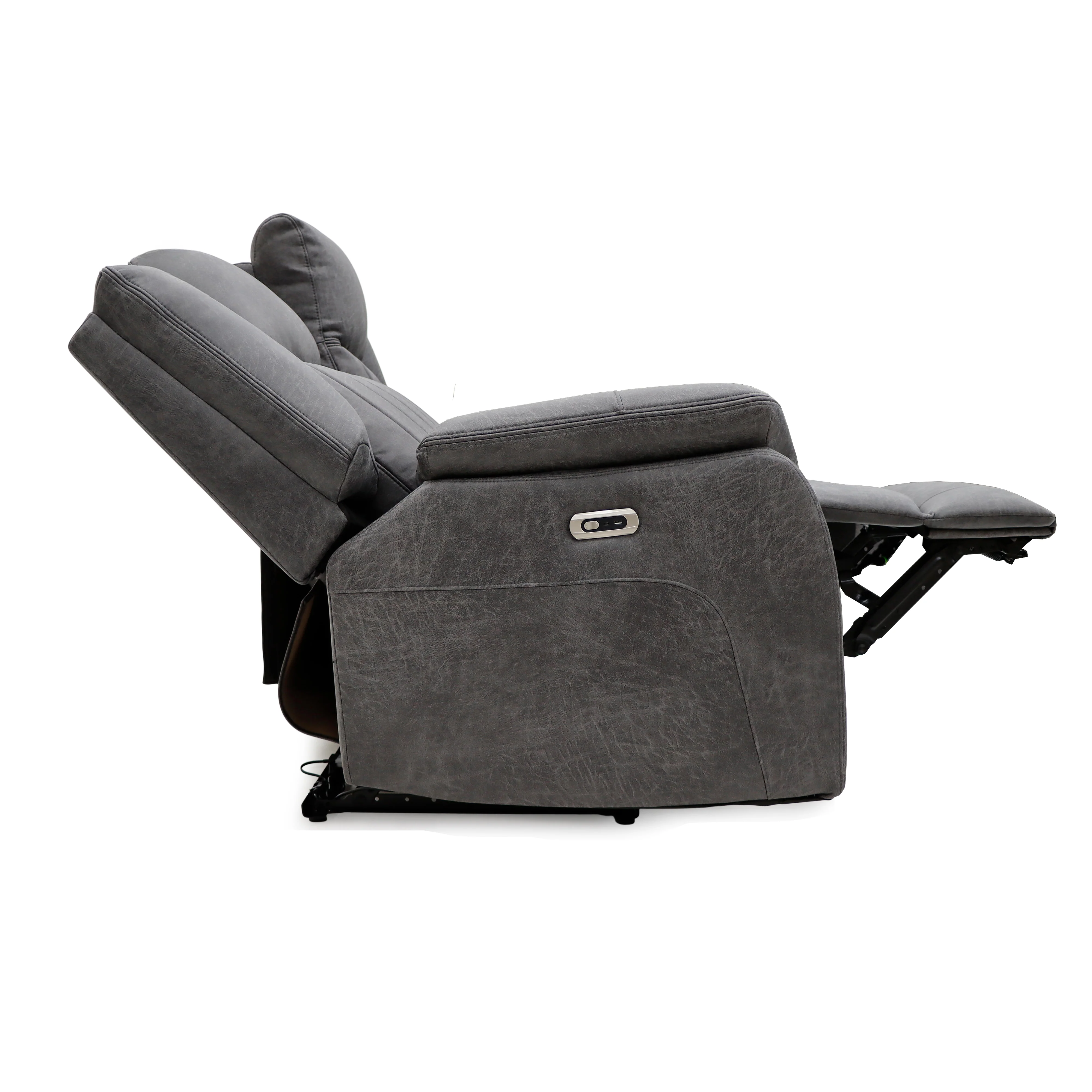 Darlington 3 Seater Sofa Recliner Grey - Fabric Recliner Sofa - Image 3