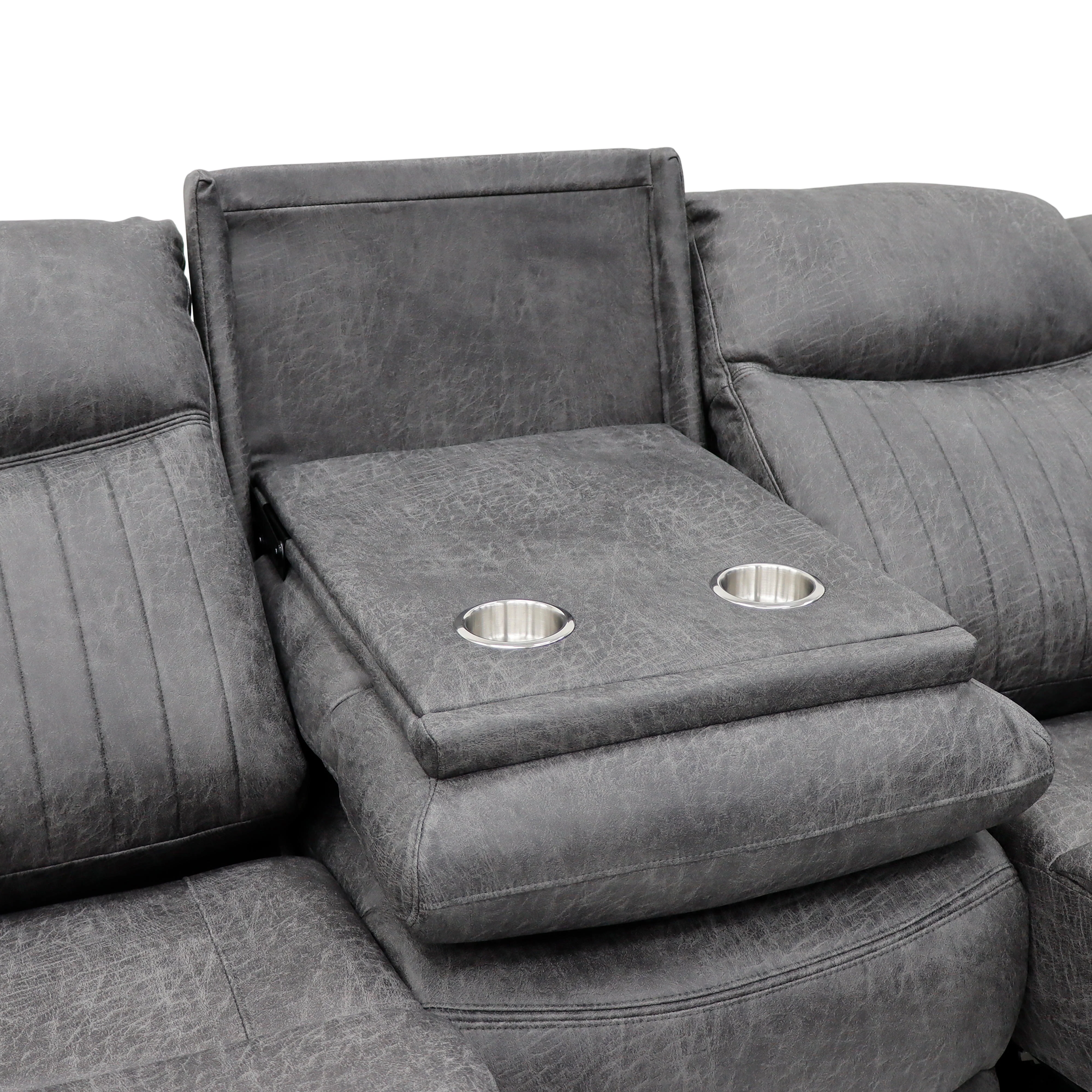 Darlington 3 Seater Sofa Recliner Grey - Fabric Recliner Sofa - Image 5