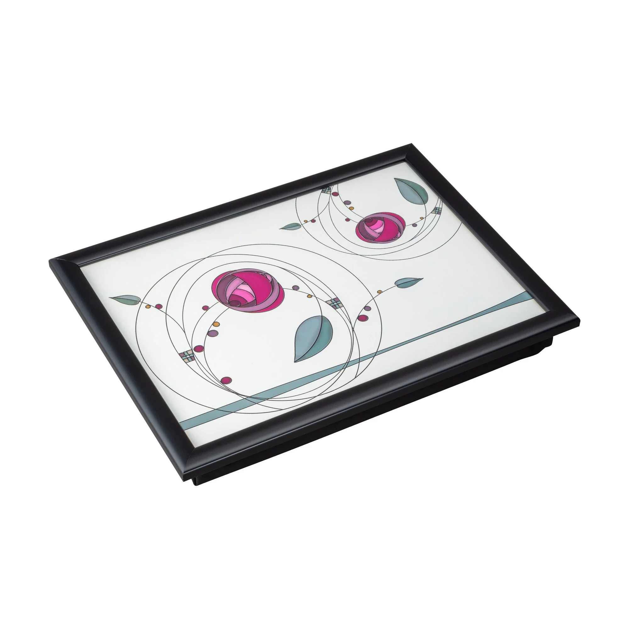 Denby Tiffany Rose Double Lap tray With Black Edge