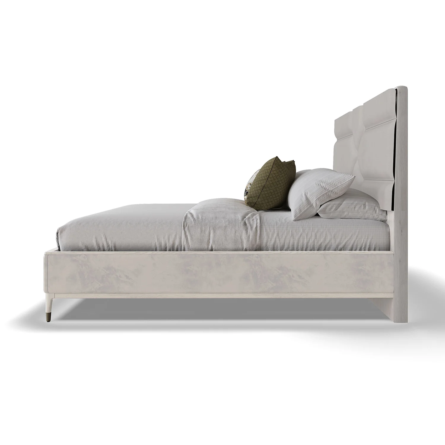 Diletta Super King Bed 6ft Stone Sand Velvet - Image 3