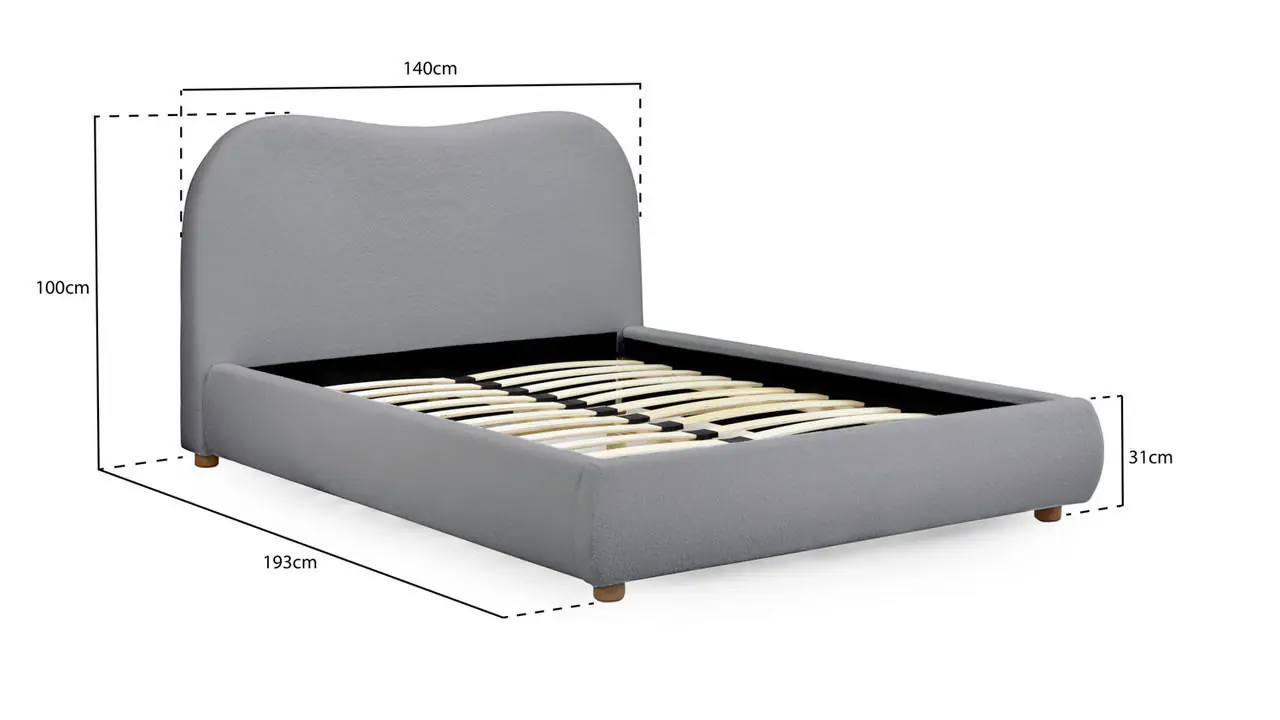 Donegal King Size Bed Grey 5ft - Image 4