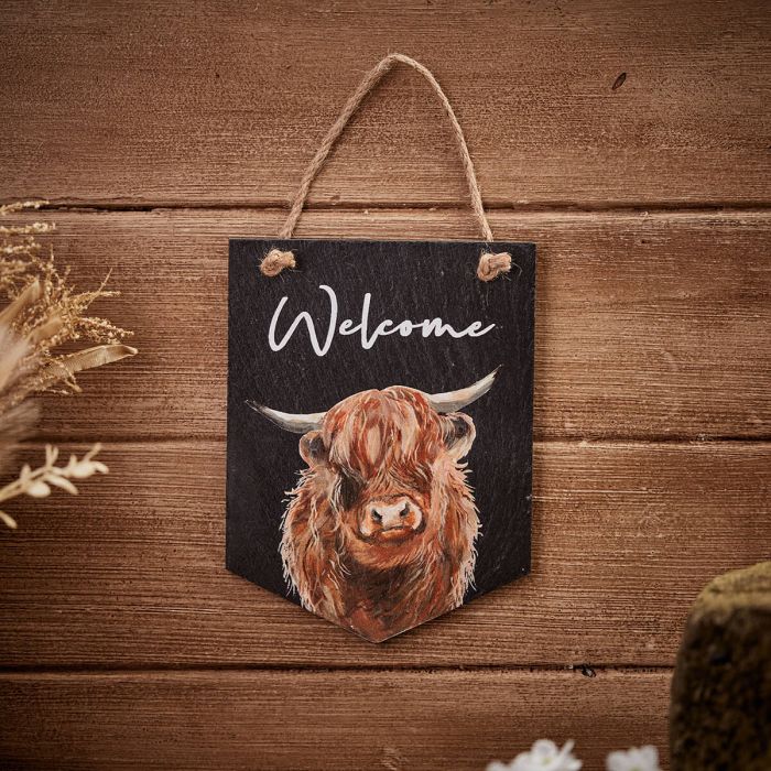 Dougal Highland cow Welcome Plaque - Image 2