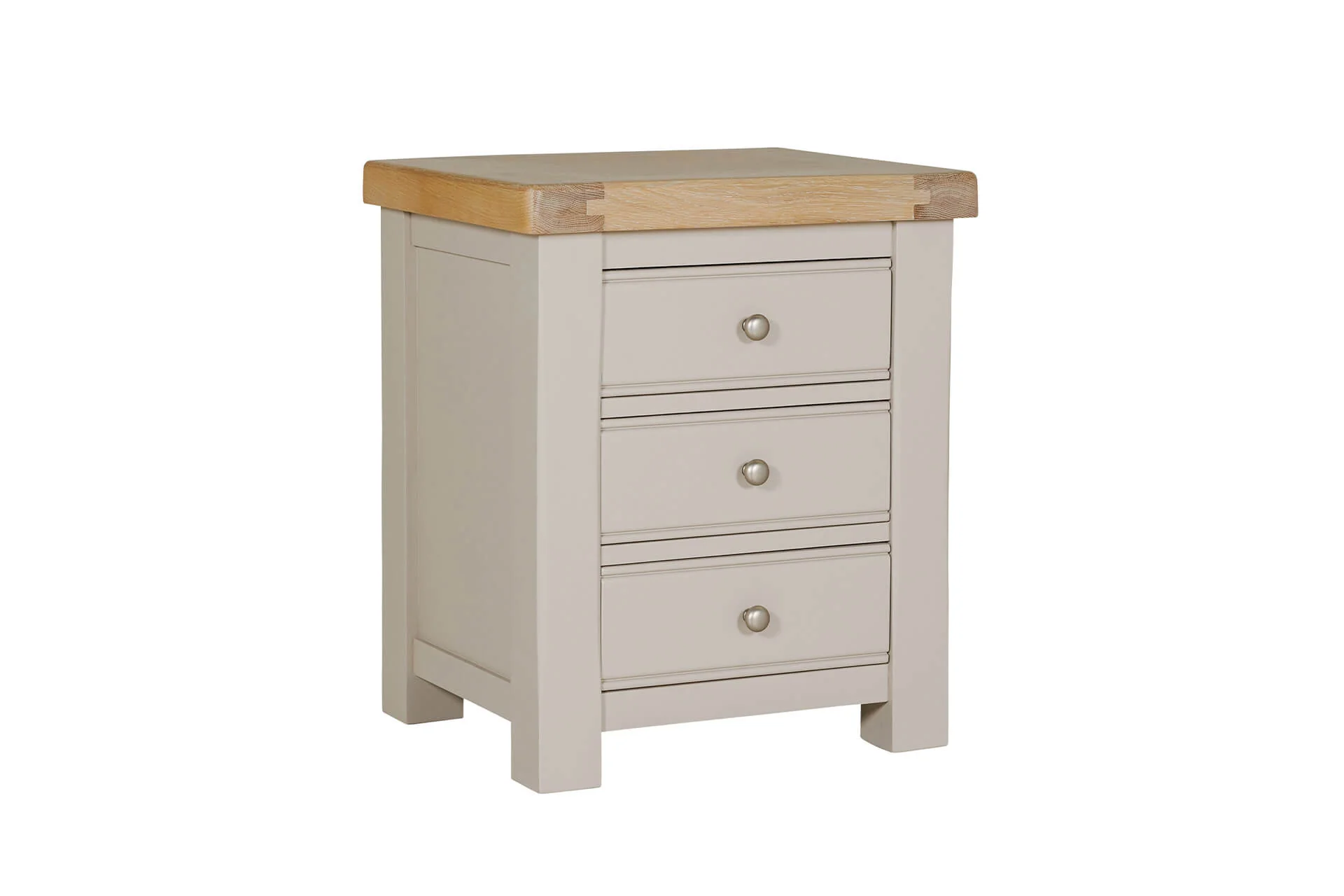 Doune 3 Drawer Bedside Table Taupe