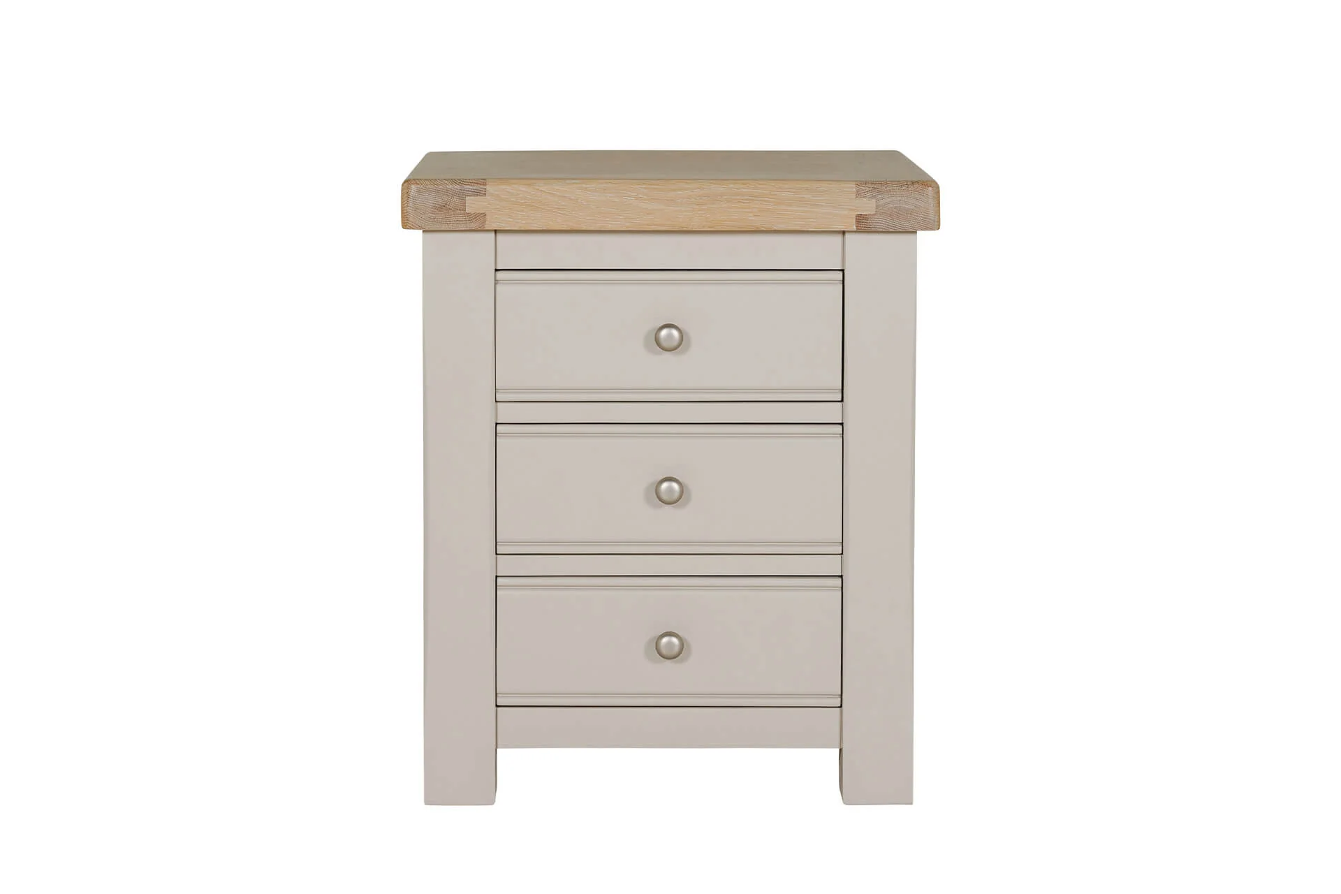 Doune 3 Drawer Bedside Table Taupe - Image 3