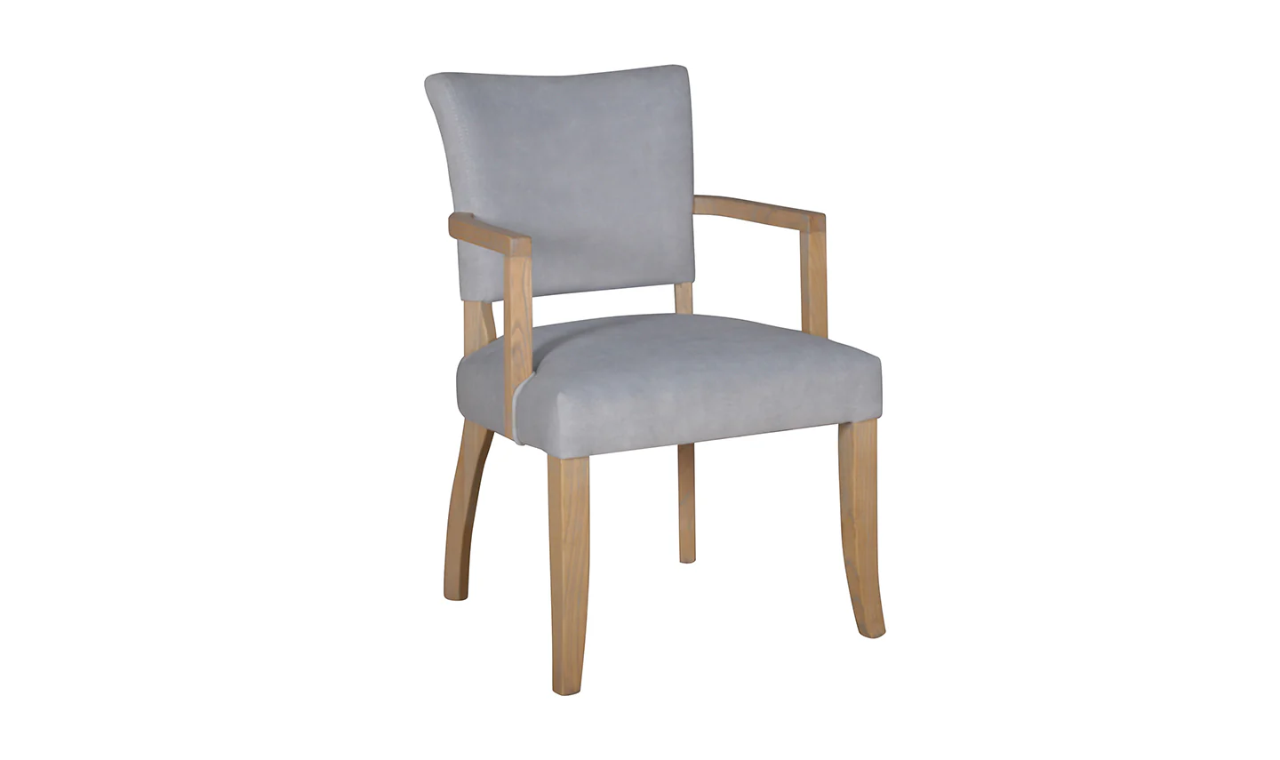 Duke Dining Armchair Velvet Light Grey - Image 2