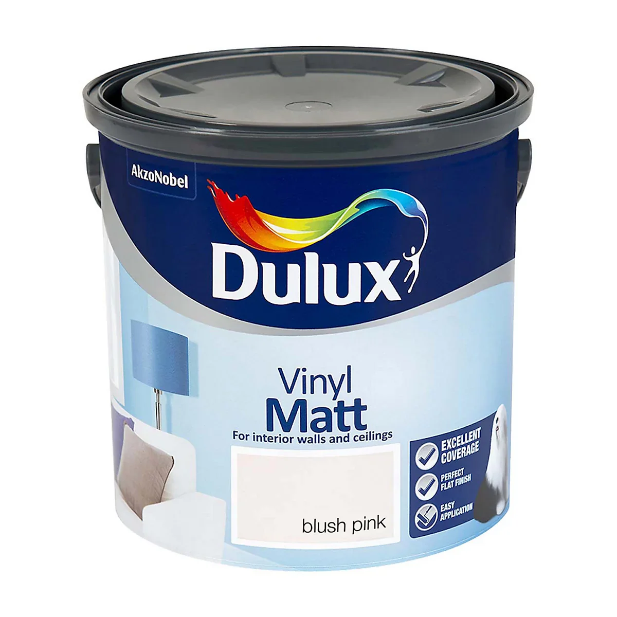 Dulux Vinyl Matt Blush Pink Paint - Image 2