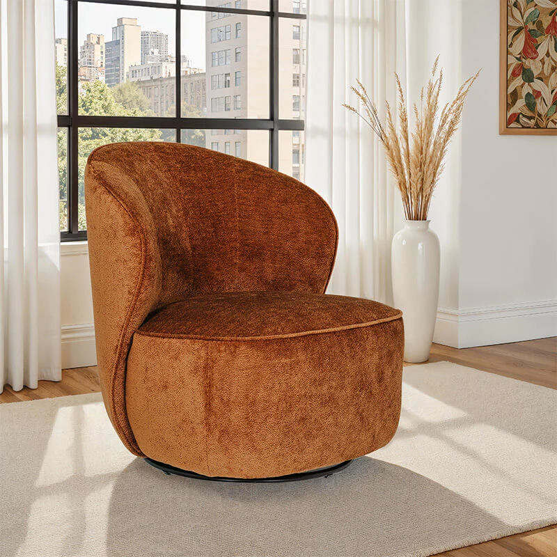 Edie Swivel Accent Chair Rust - Image 2