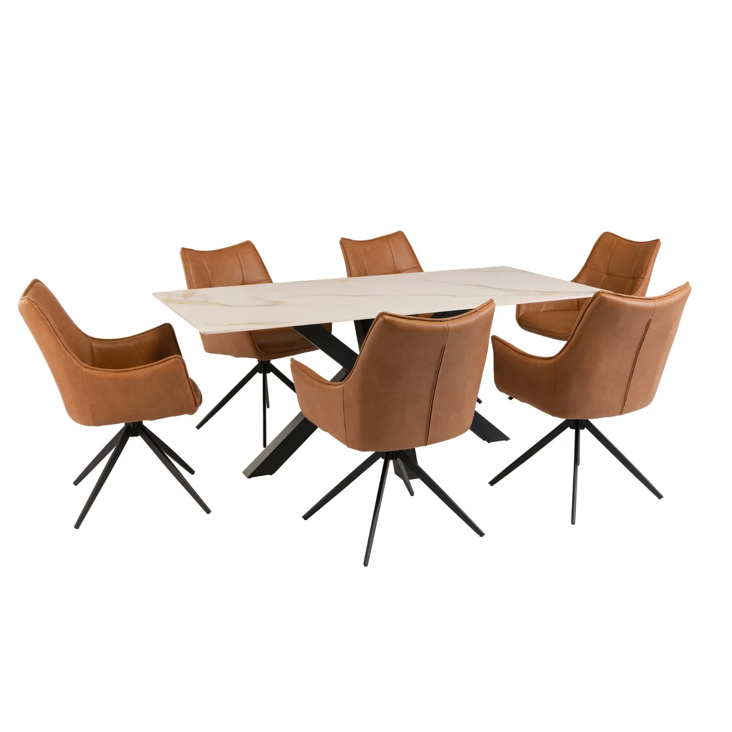 Elena Rectangle Dining Table Kass Gold 1.8m - Image 3
