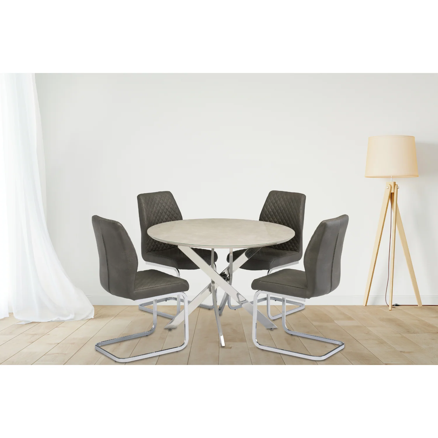 Elijah Dining Chair Grey (Set of 2) - Image 4