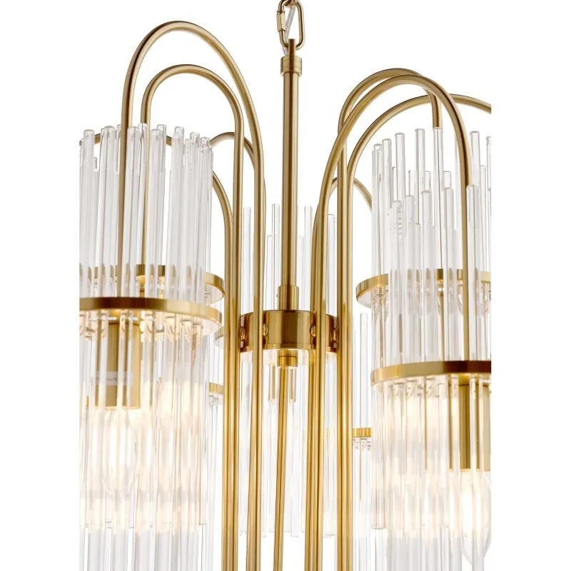 Eniola 9 Light Pendant Natural Brass and Glass - Image 4