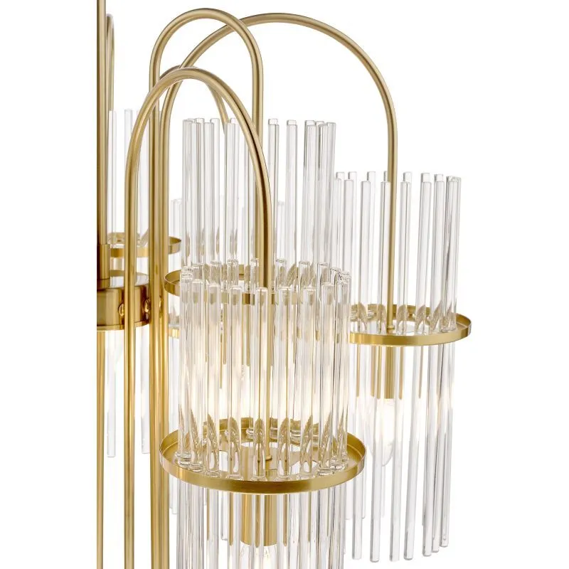 Eniola 9 Light Pendant Natural Brass and Glass - Image 5