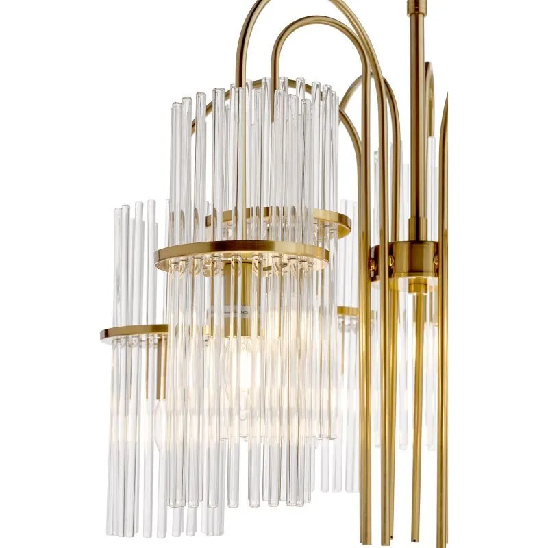 Eniola 9 Light Pendant Natural Brass and Glass - Image 6