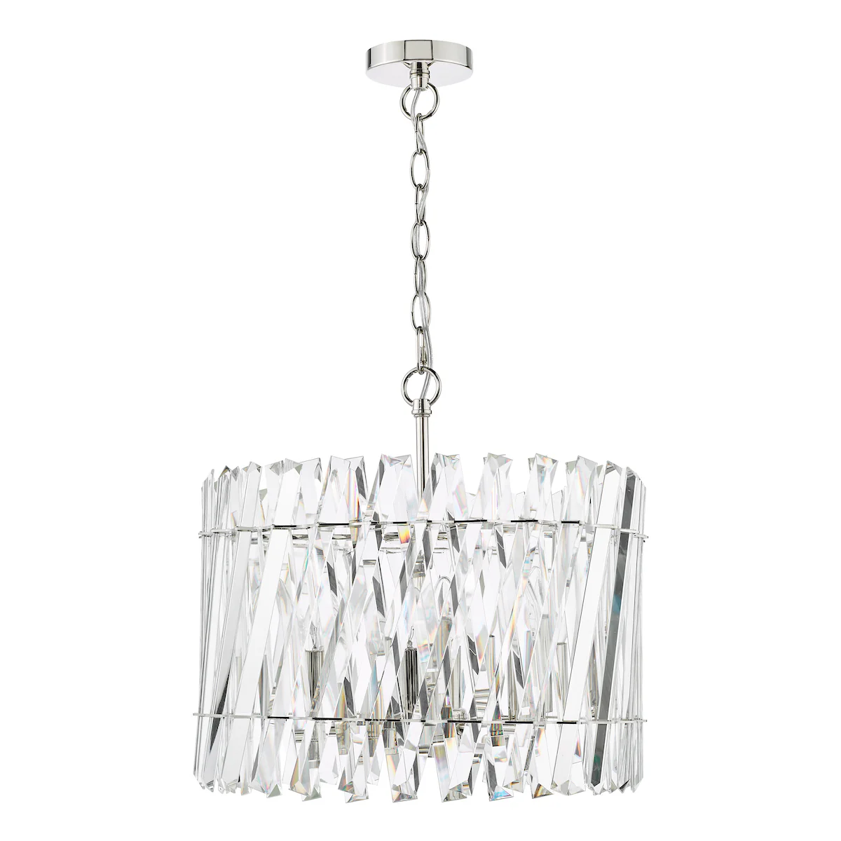 Entwine 6 Light Pendant Polished Nickel and Crystal - Modern Ceiling Light - Image 2