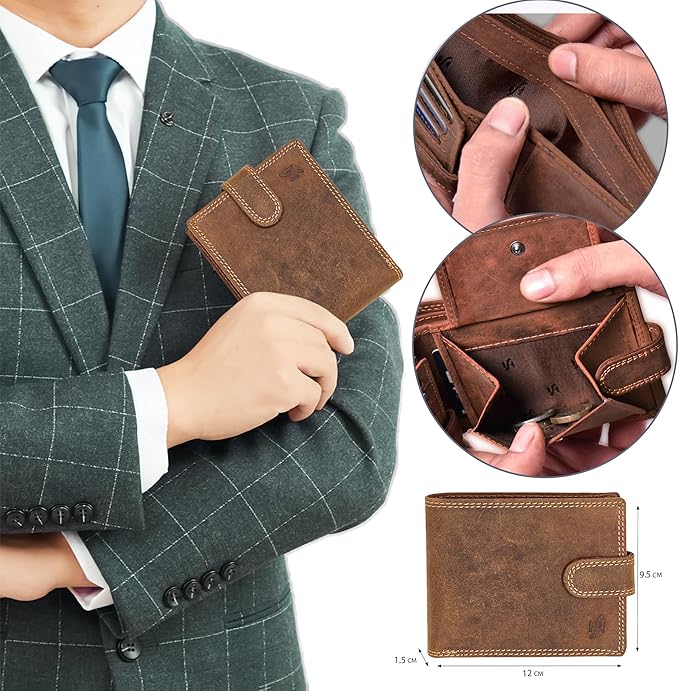 EQ For Men Embossed RFID Wallet With Tab Brown - Image 2