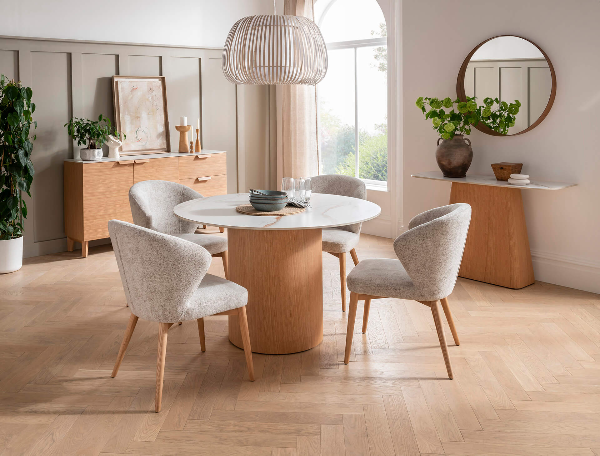 Evie Round Dining Table Sand - Image 2