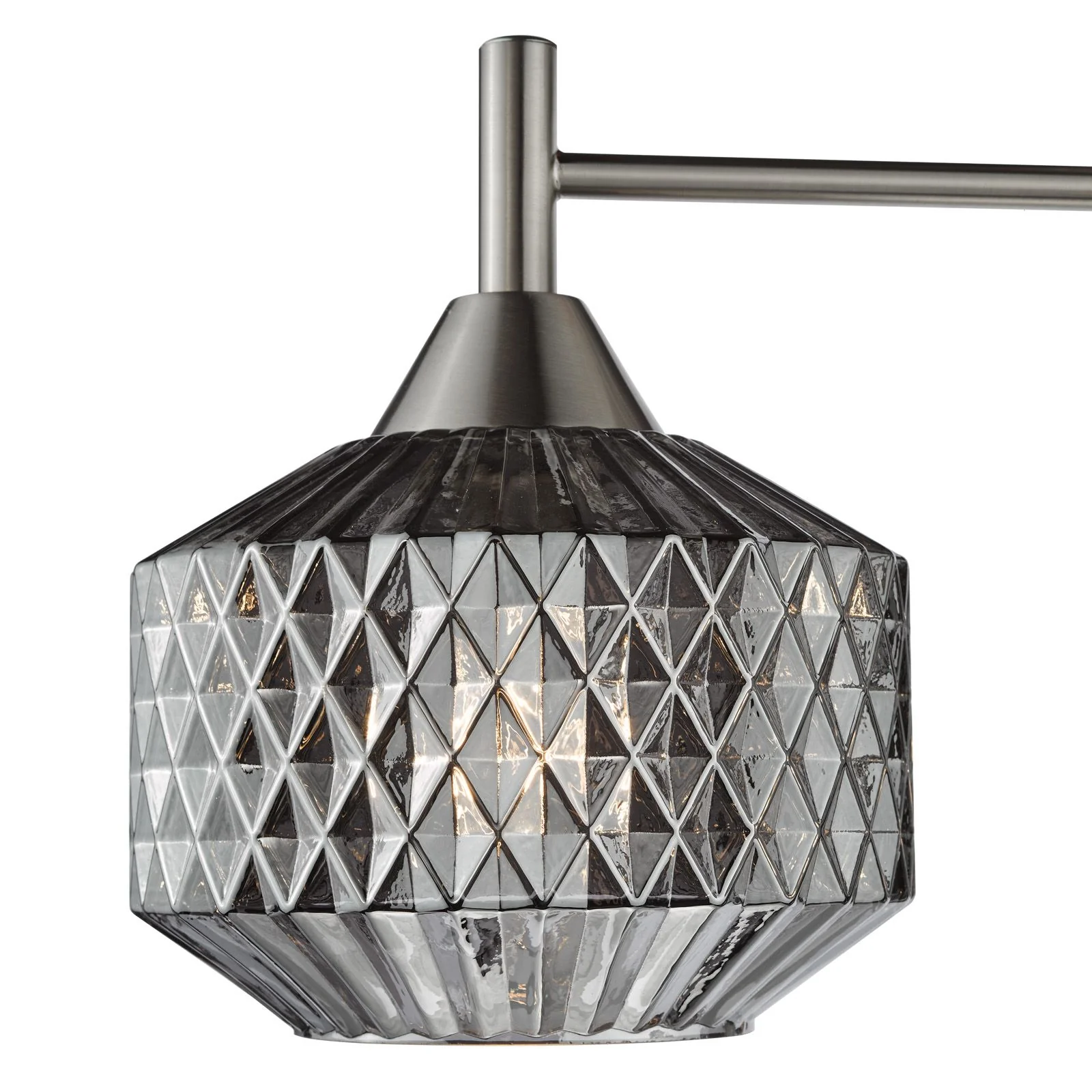 Fabrienne 5 Light Semi-Flush Satin Nickel and Smoked Glass - Image 3