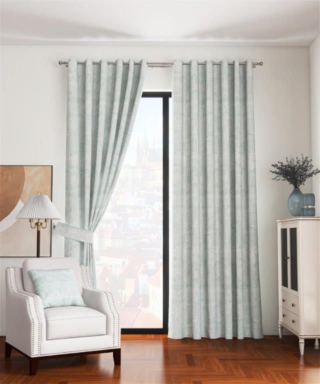 Fiesta Interlined Eyelet Curtains Sky - Image 3