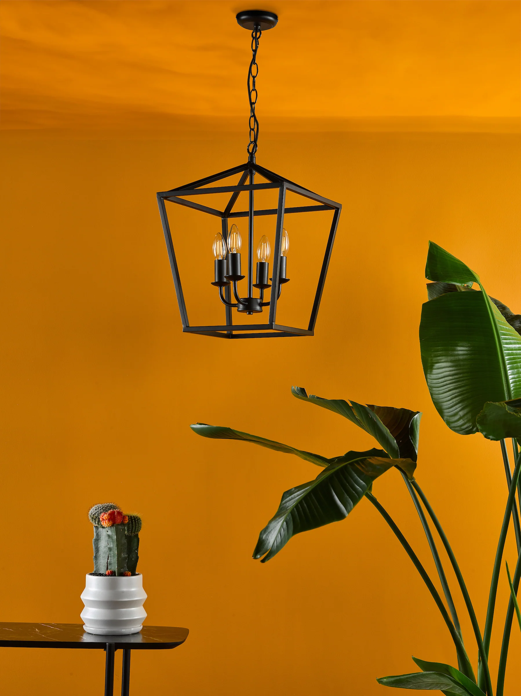 Fionn 4 Light Pendant Matt Black - Pendant Light Ceiling Fitting - Image 4