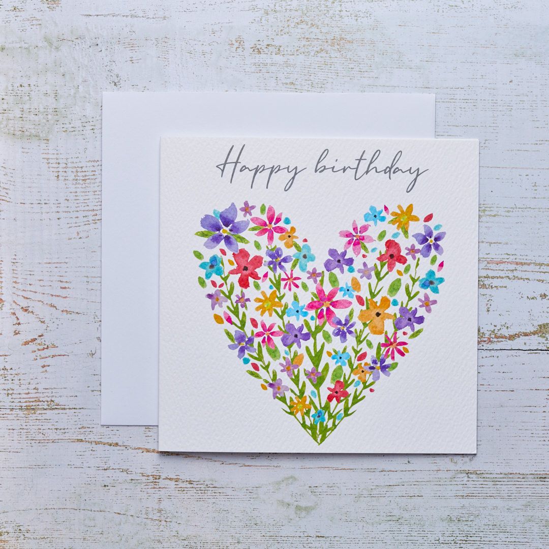 Floral Happy Birthday Card
