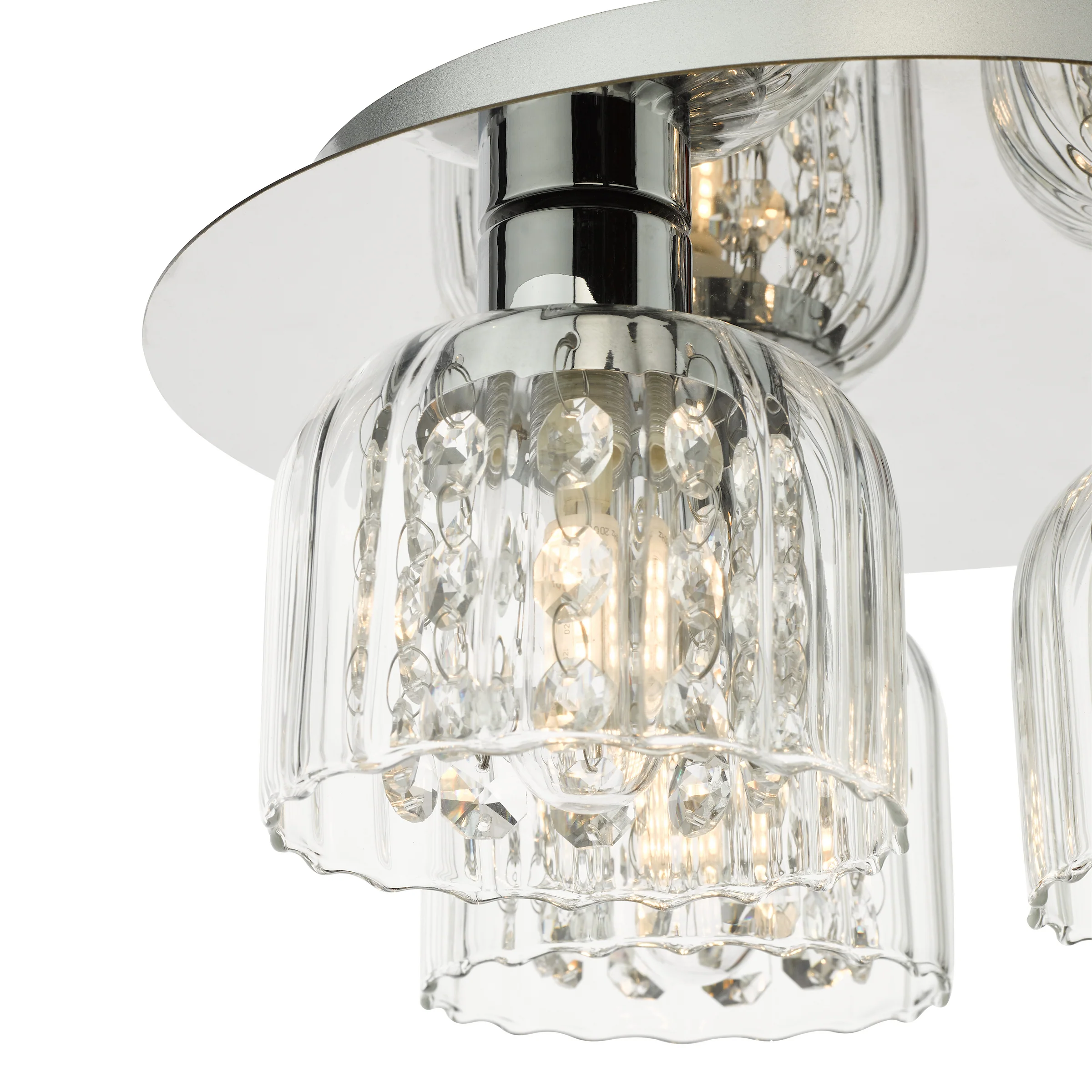 Forseti 3 Light Bathroom Flush Light Polished Chrome - Bathroom Ceiling Fitting - Image 3