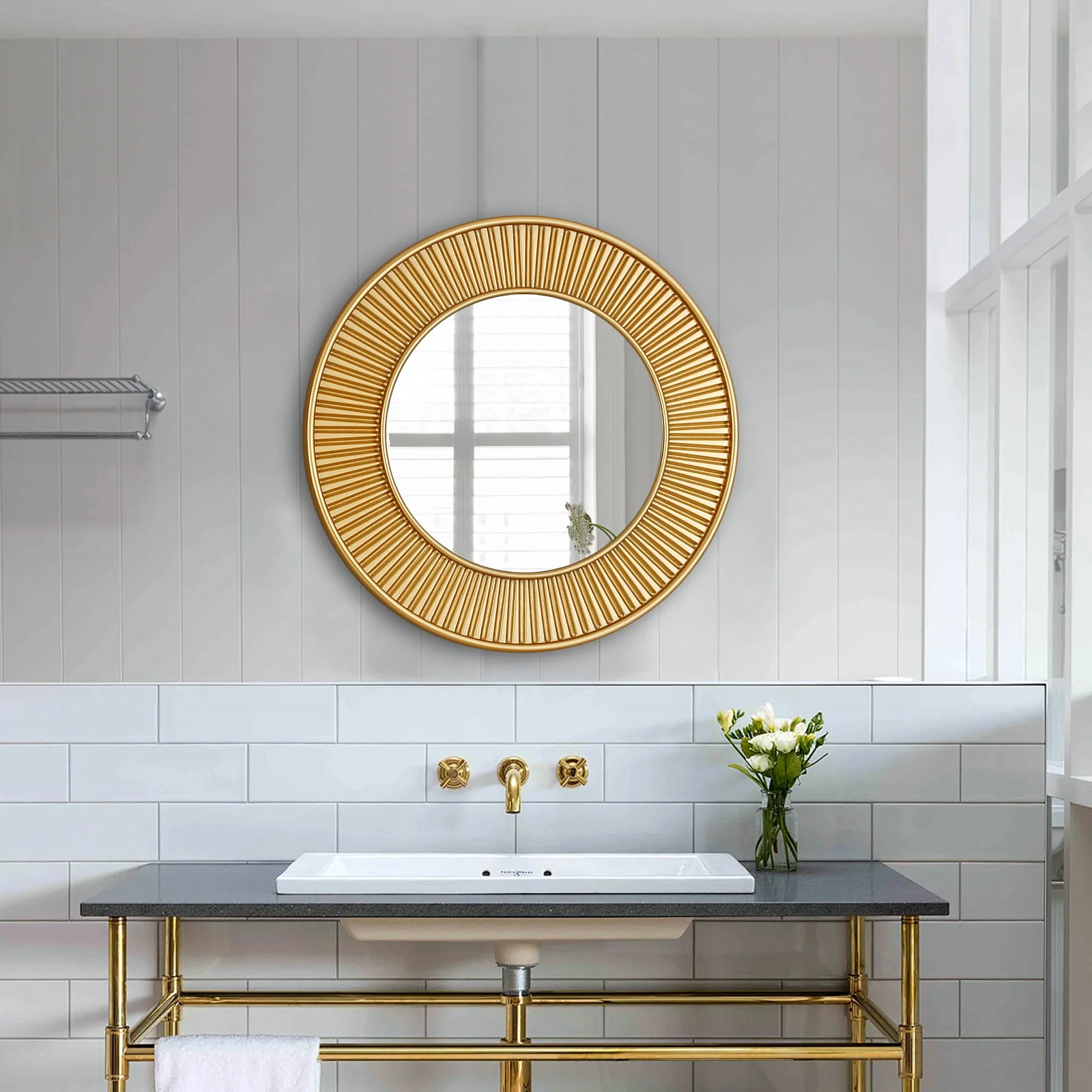 GD005 Gold Round Mirror - Image 3