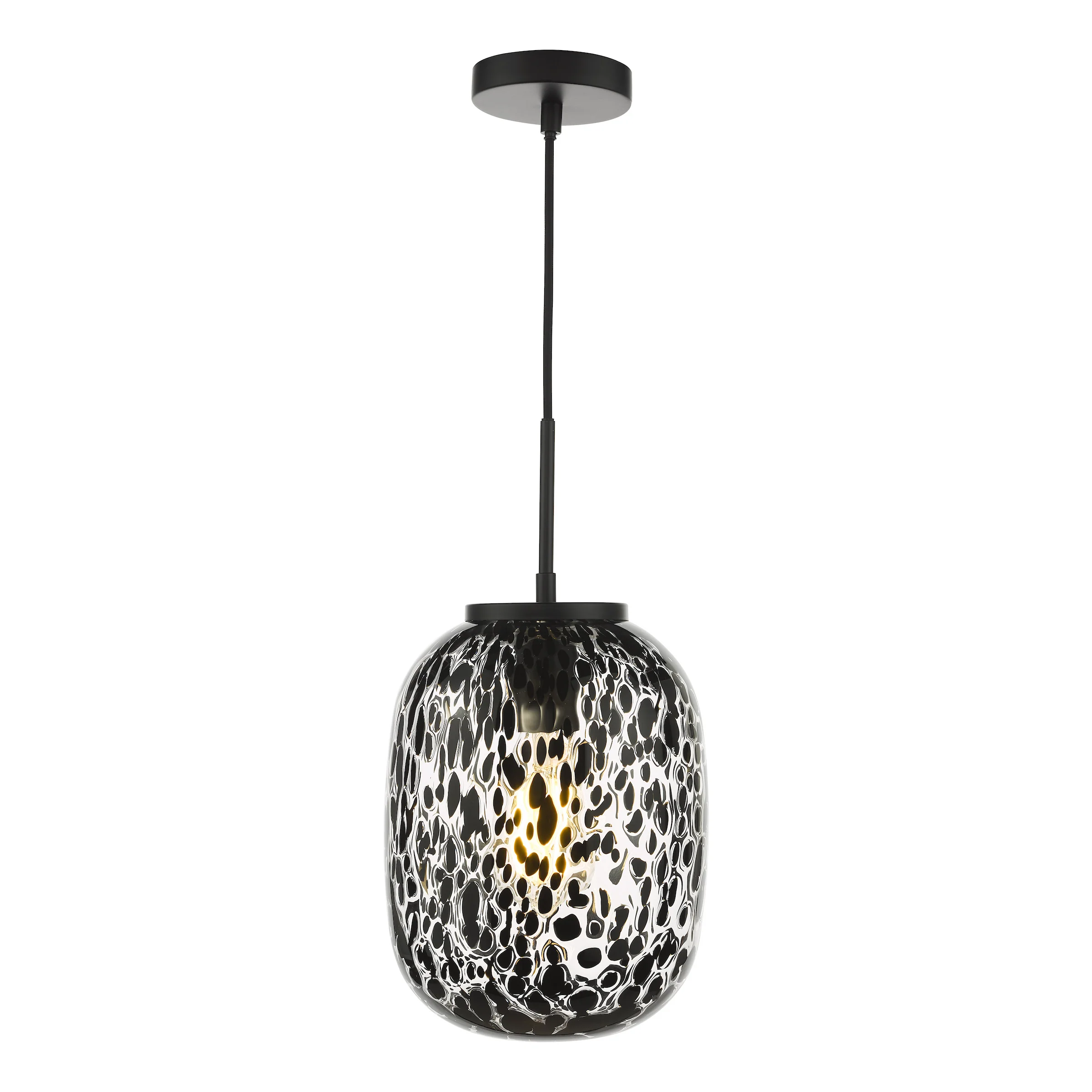 Gethin Pendant Matt Black/Confetti Glass - Stylish Lighting Collection - Image 2