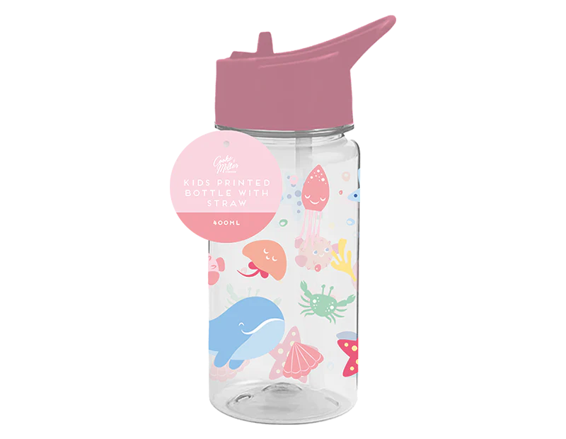 Girls Printed Bottle With Straw 400ml - Image 5