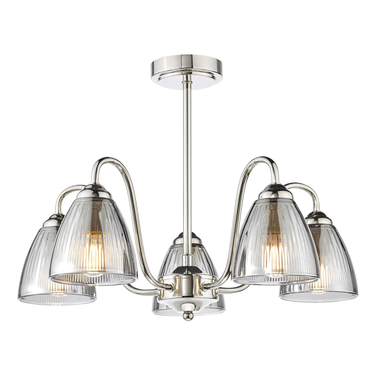 Glynis 5 Light Chandelier Polished Nikel