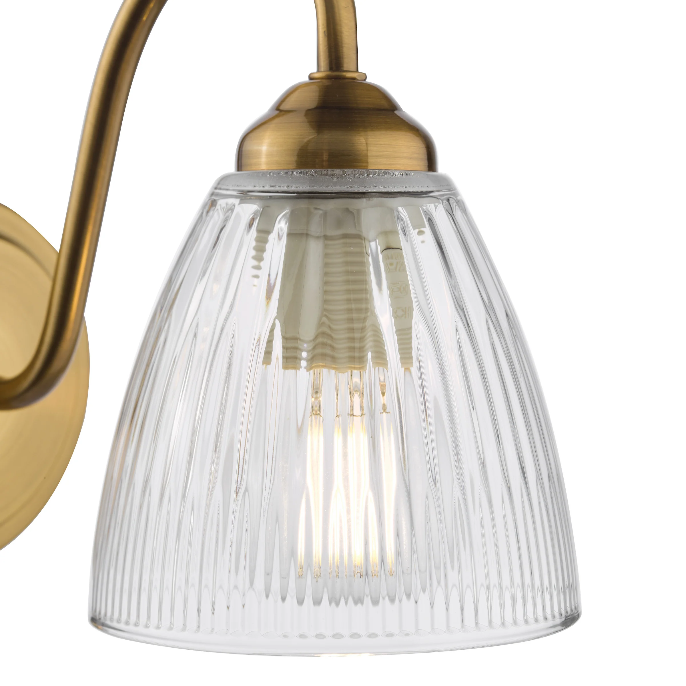 Glynis Wall Light Antique Bronze/Ribbed Glass - Bronze Wall Lamp - Image 4