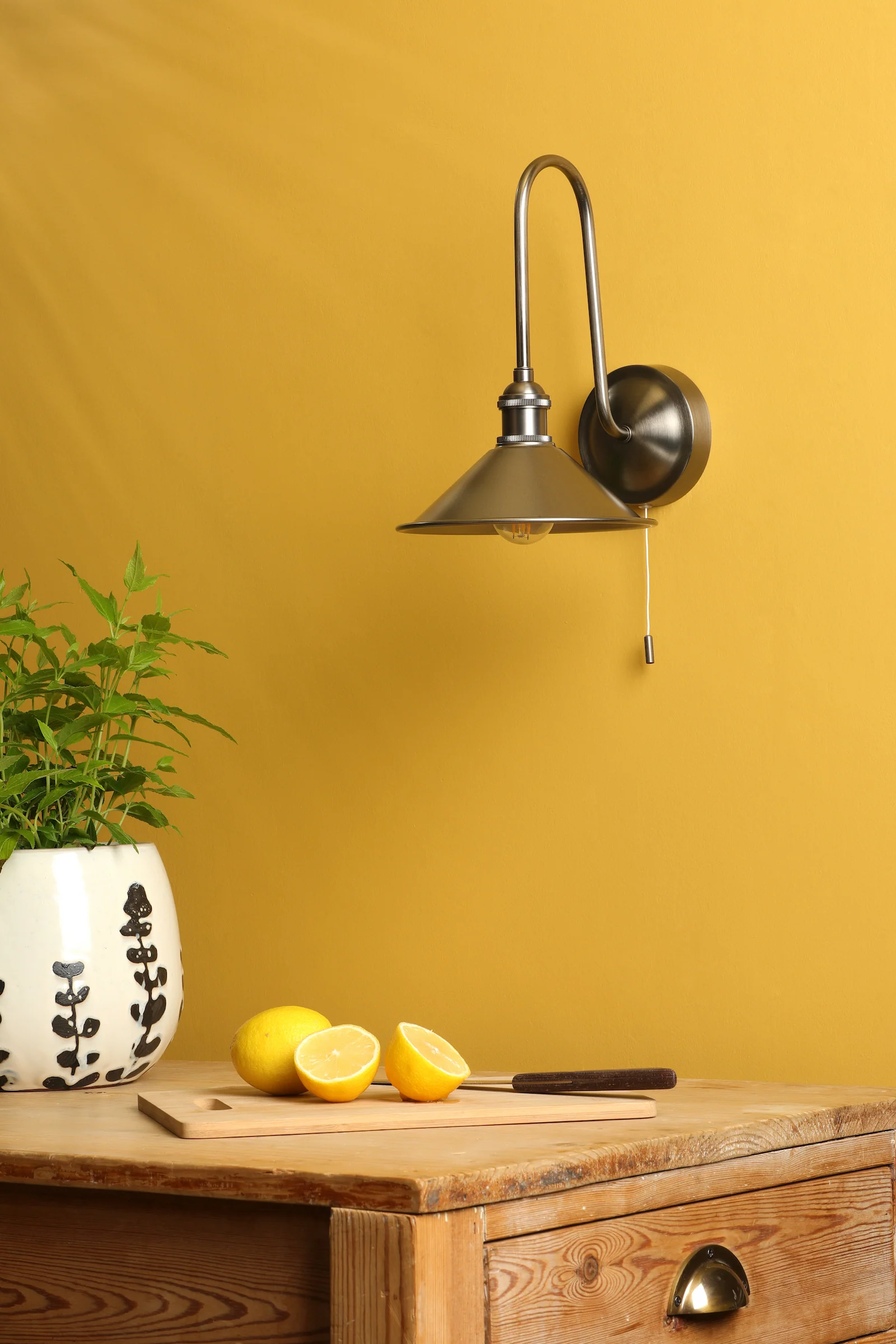 Hadano Wall Light Antique Chrome & Aged Brass - Elegant Lighting Accent - Image 4