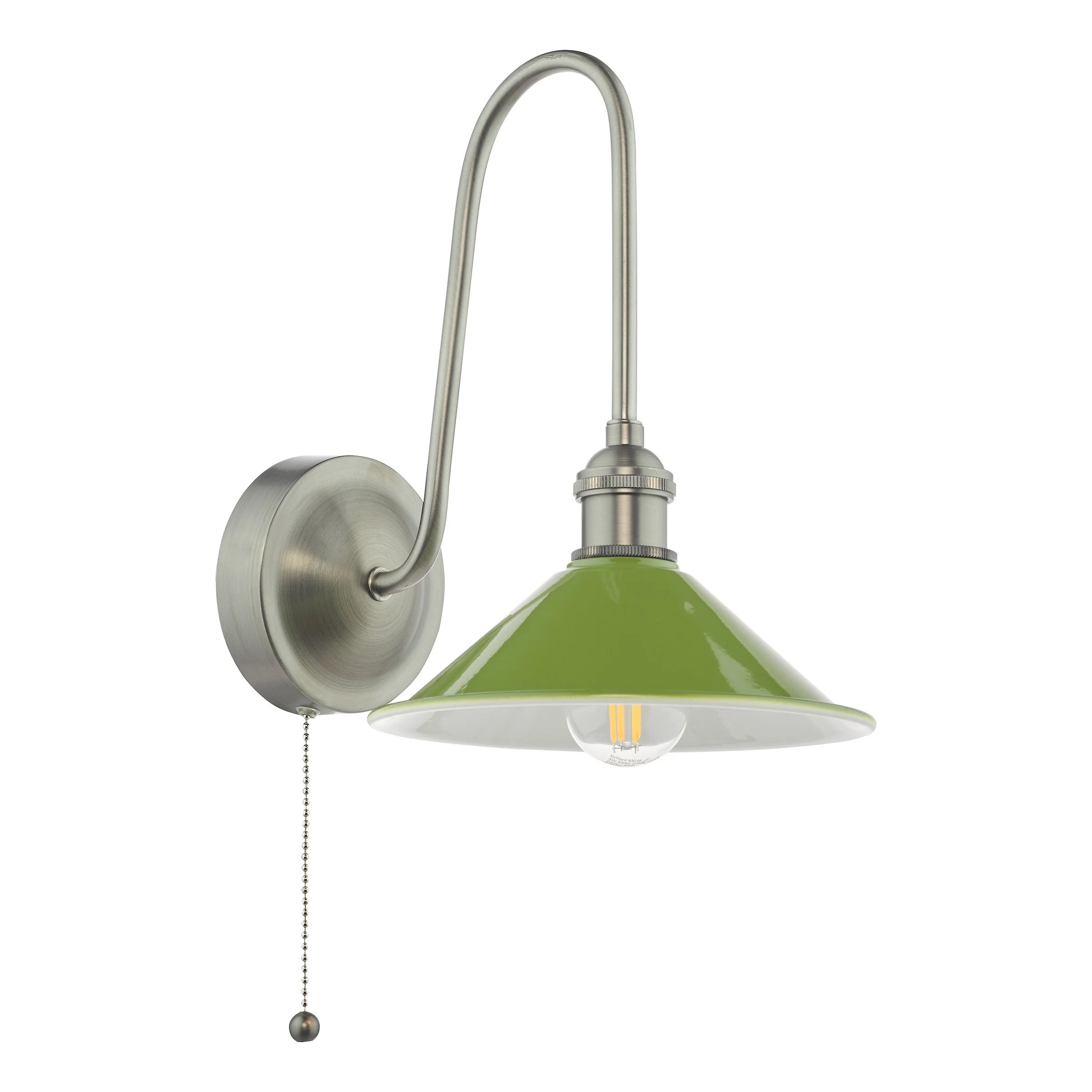 Hadano Wall Light Antique Chrome & Green - Wall Lighting Collection