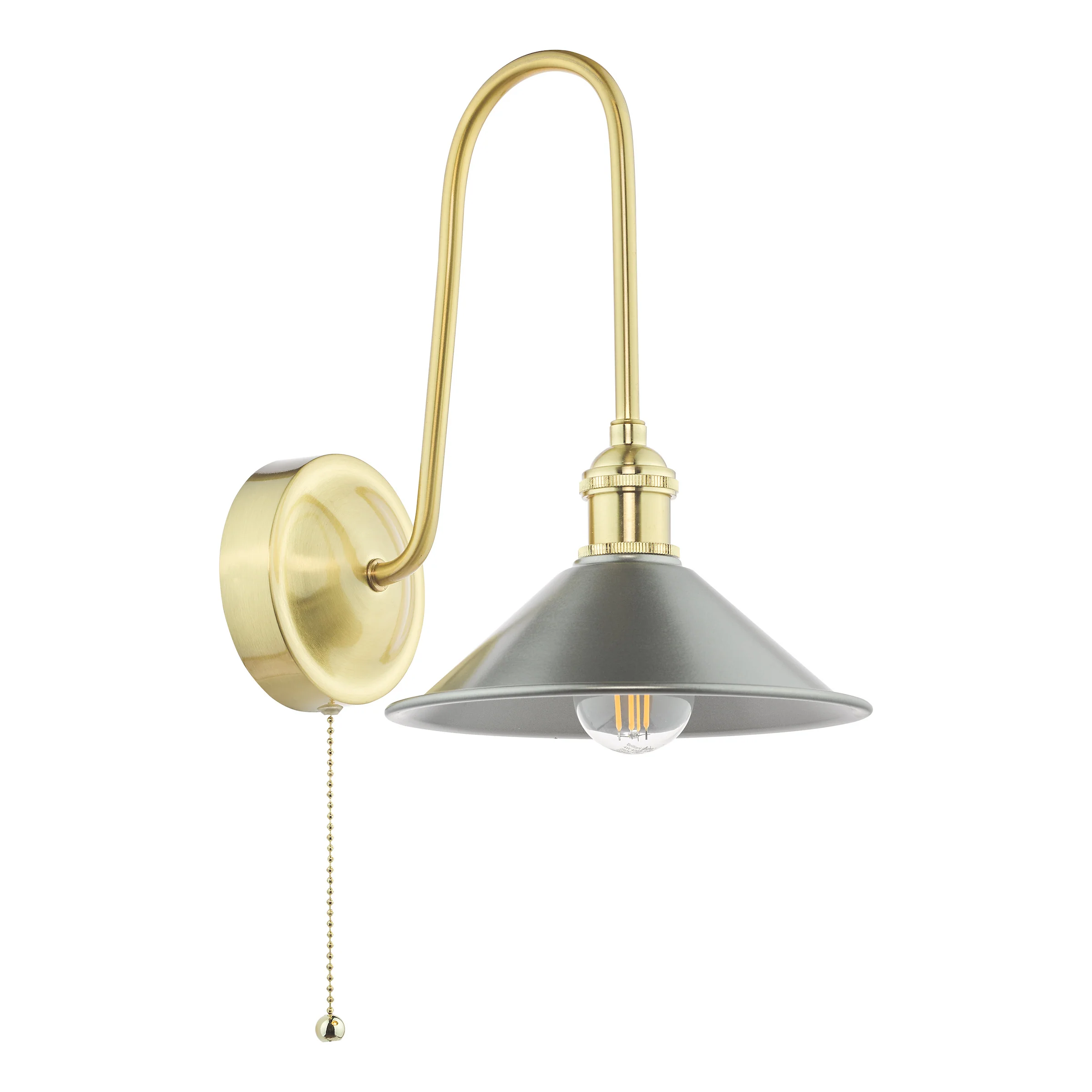Hadano Wall Light Natural Brass & Pewter - Wall Lighting Accents