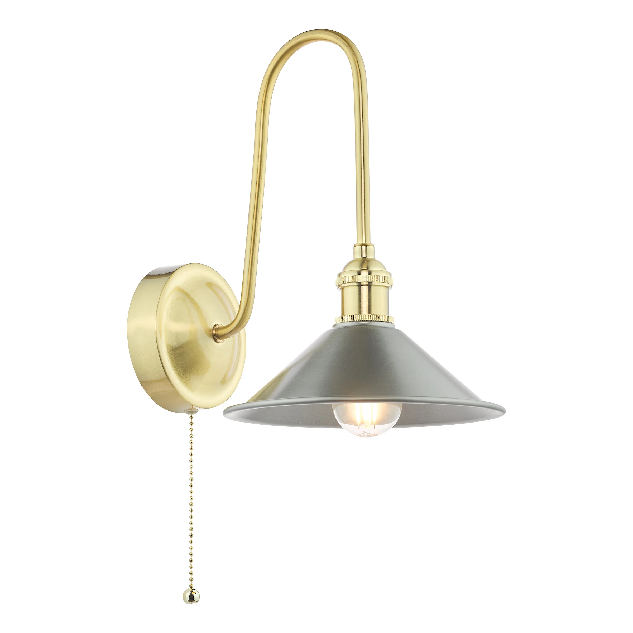 Hadano Wall Light Natural Brass & Pewter - Wall Lighting Accents - Image 2