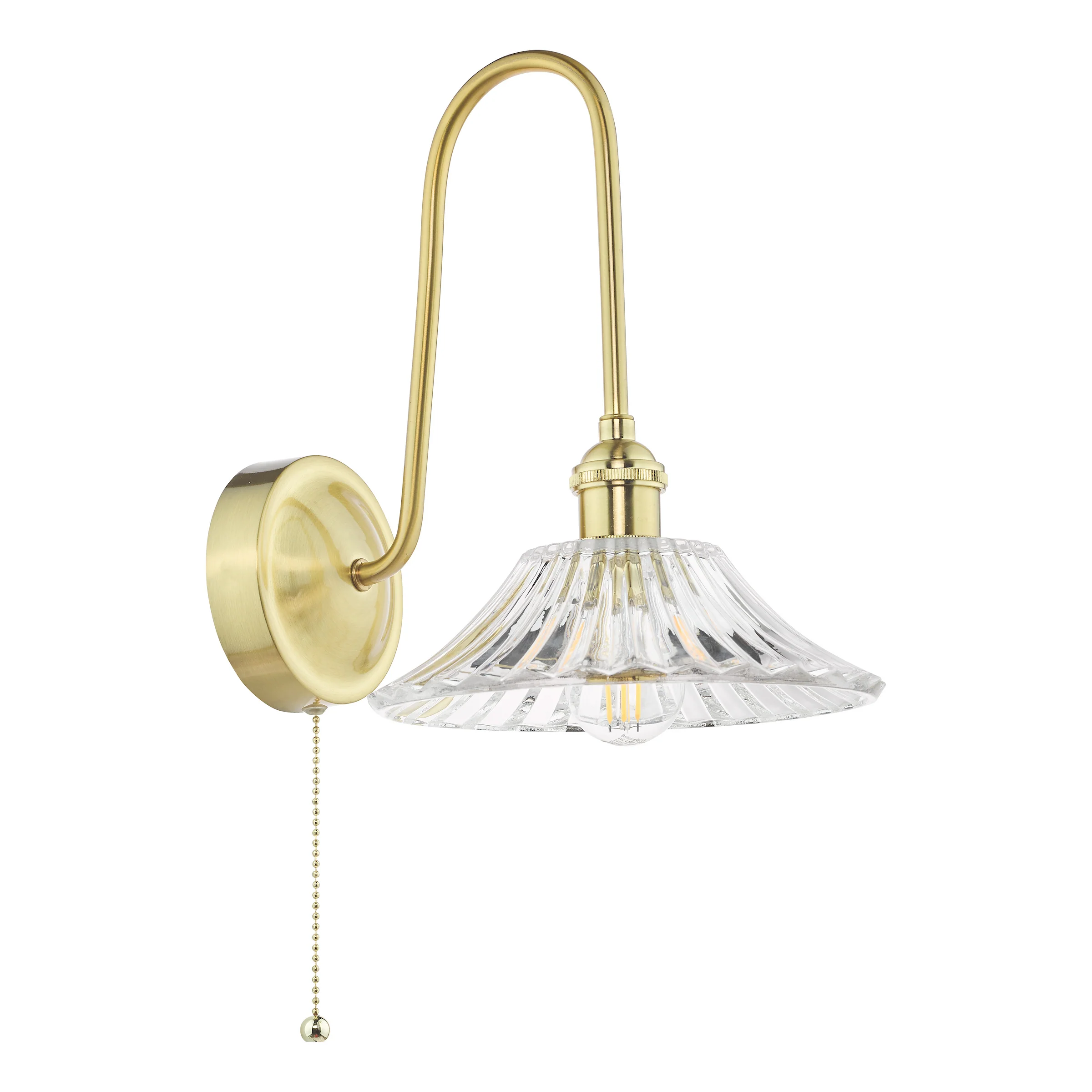 Hadano Wall Light Natural Brass & Flared Glass – Elegant Wall Lamp - Image 4