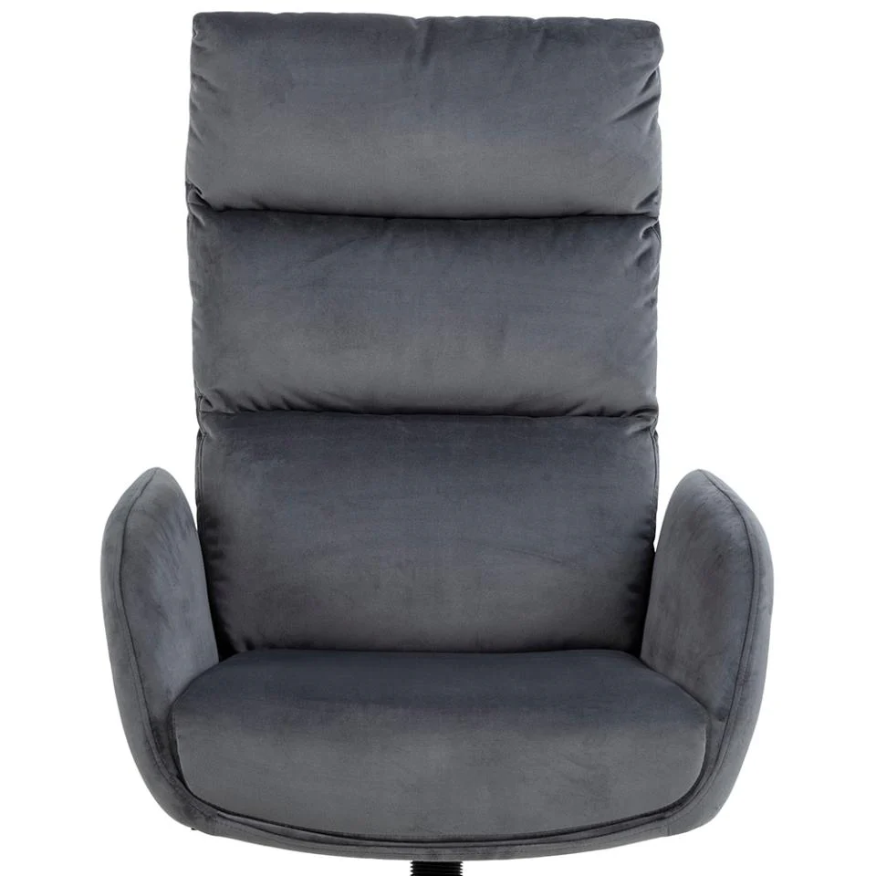 Haddam Recliner And Footstool Dark Grey - Image 4