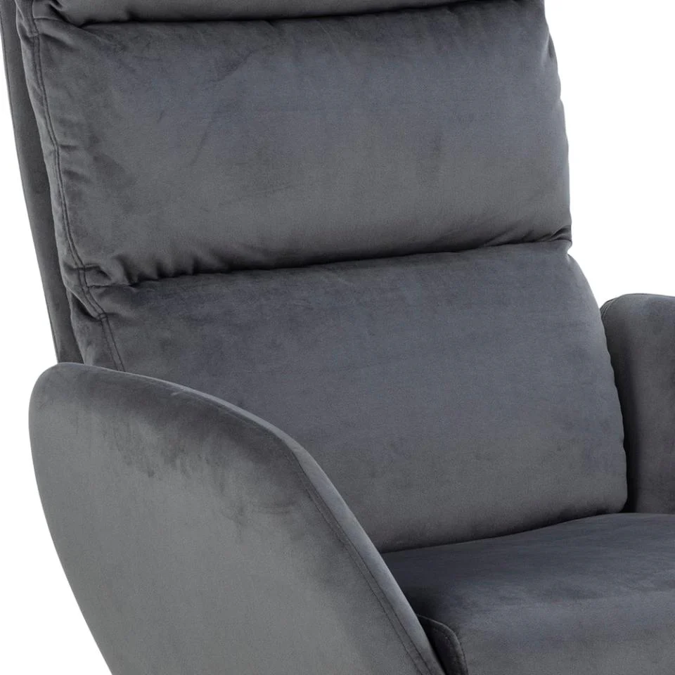 Haddam Recliner And Footstool Dark Grey - Image 5