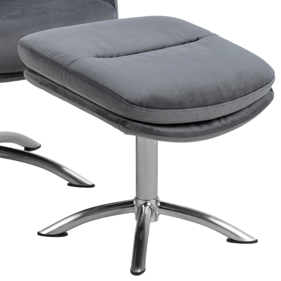 Haddam Recliner And Footstool Dark Grey - Image 8