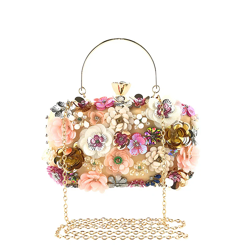 Hand Craft Floral Embellished Clutch Bag