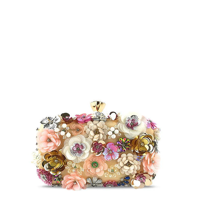 Hand Craft Floral Embellished Clutch Bag - Image 2