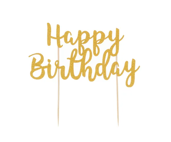 Happy Birthday Gold Cake Topper